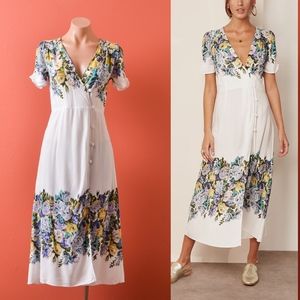 Free People Jaimie Floral Print Midi Wrap Dress XS